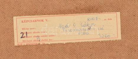 Noel Ödön Gábor (1920-2003): Piros kancsós csendélet, 1976. Olaj, farost. Jelzett. Hátoldalán autogr...