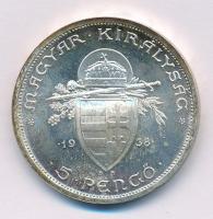 1938. 5P Ag "Szent István" T:1,1- kis patina Adamo P8.1
