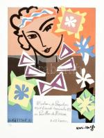 Matisse, Henri (1869-1954): Madame Pompadour... Ofszet-litográfia, papír. Jelzett a nyomaton nyomtatva. Számozott. 60/75. Bal alsó sarkában S.P.A.D.E.M: Paris szárazbélyegzővel és igazolással. 41,5x31,5 cm (lapméret: 70x50 cm).