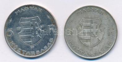 1947. 5Ft Ag "Kossuth" (2x) T:2-,3 patina Adamo F8.1