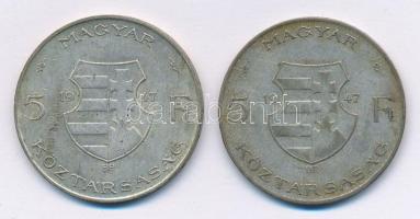 1947. 5Ft Ag "Kossuth" (2x) T:2-,3 patina Adamo F8.1
