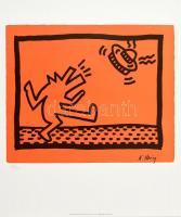 Keith Haring (1958-1990): Cím nélkül, 1982-2008. Ofszet, papír. Jelzett a nyomaton nyomtatva. Számozott. 68/500. 35,5×43,5 cm / Keith Haring (1958-1990): Untitled, 1982-2008. Offset on paper. Signed with printed signature. Numbered: 68/500. 35,5×43,5 cm