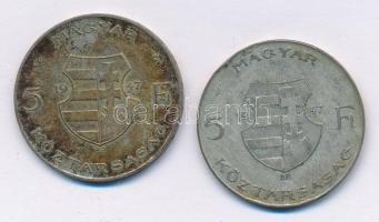 1947. 5Ft Ag "Kossuth" (2x) T:2-,3 patina Adamo F8.1