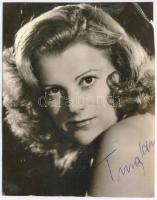 Turay Ida (1907-1997) színésznő aláírása őt ábrázoló fotón