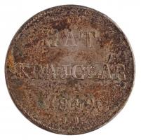 1849NB 6kr Ag T:3 patina, hajlott lapka  Adamo B3