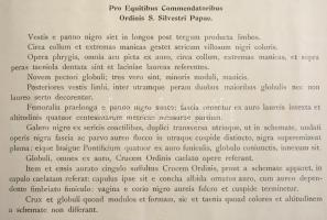 Macchi, Aloisius: De Equestri Ordine Sancti Silvestri Papae. Romae, 1905. Ex Typographia Vaticana. 1...