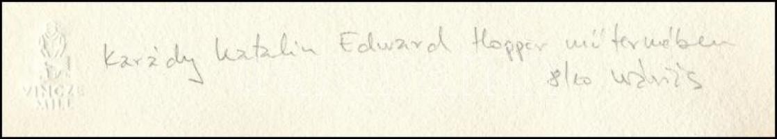 DrMáriás ( Máriás Béla, 1966-): Karády Katalin Edward Hopper műtermében. Computer print, merített pa...