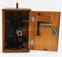 Carl Zeiss professzionális mikroszkóp, sztereomikoszkóp  cca 1960. Eredeti fa dobozában. tartozékokk...