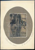 Swierkiewicz Róbert (1942-2019): Zuhanóban, 1971. Rézkarc, papír, jelzett, próbanyomat (próba) jelzéssel, 21,5×17 cm / Róbert Swierkiewicz (1942-2019): Falling, 1971. Etching on paper, signed, proof print, 21,5×17 cm