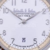 Schäuble & Söhne automata karóra, dátumkijelzővel, bőr szíjjal, működik, tanúsítvánnyal, tesztel...