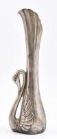 Fém váza, hattyút formáló, m. 18 cm