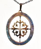 Ezüst(Ag) nyaklánc, 0,02 karátos briliánssal, jelzett, h: 44 cm, bruttó: 6,01 g