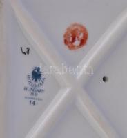 Hollóházi porcelán térdelő akt, kézzel festett, jelzett, hibátlan, m: 29 cm