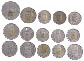 1941-1944. 1P Al (9x) + 1941-1943. 2P (5x) + 1945. 5P Al T:1--3 közte ly., ragasztónyom