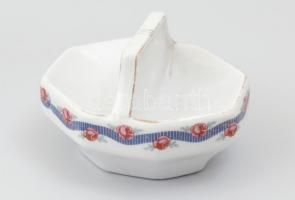 Gránit virágmintás porcelán naqyméretű tányér, matricás, jelzett, kis kopásokkal, d: 35 cm + porcelá...