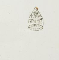 Gránit virágmintás porcelán naqyméretű tányér, matricás, jelzett, kis kopásokkal, d: 35 cm + porcelá...