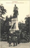 1913 Budapest XIV. Városliget, Washington szobor felkoszorúzva (amerikai magyarok pénzén készült 1906-ban)