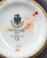 Hollóházi porcelán vázák 3 db  + egy bonbonniere. Matricásak,  jelzettek, kevés kopással,  m:12-18 c...