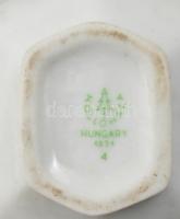 Hollóházi porcelán vázák 3 db  + egy bonbonniere. Matricásak,  jelzettek, kevés kopással,  m:12-18 c...