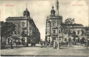 1915 Debrecen, Városi bérházak, lovaskocsi, Marton Gyula és Fia üzlete. Ifj. Gyürky Sándor kiadása (EK)