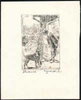 Aszódi Weil Erzsébet (1901-1976): Paromos. Rézkarc, papír, jelzett, 12,5×8,5 cm