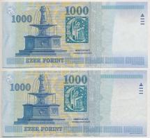 1998. 1000Ft "DE" + 2000. 1000Ft "DE" "Millennium" T:III, II-/III szép...