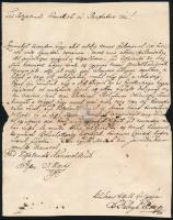 1792 Kézzel írt levél, középen szakadással, ragasztással