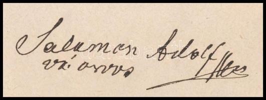 1877 Teljes vakságról orvosi bizonyítvány, kézzel írt levél, Salamon Adolf (1809-1883) aláírásával