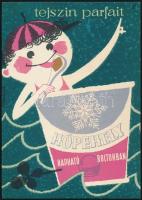 Tejszín parfait Hópehely kapható Csemge boltokban, gr: Tomaska, villamosplakát, 23,5×16,5 cm