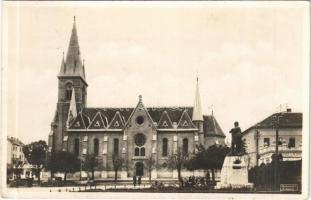 1941 Kaposvár, Kossuth tér, Római katolikus templom, Kertész Lajos üzlete. Fenyvesi Béla és Fia kiadása