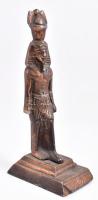 Egyiptomi rezezett fém figura, kopásnyomokkal, m: 23,5 cm