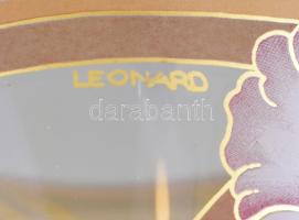 Hutschenreuther üvegváza. Virágos dekorral, jelzett (Leonard). Kézzel festett, jelzett, kopásokkal