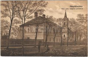1916 Püspökladány, Római katolikus templom parókiával. Vasúti levelezőlapárusítás 41.