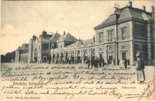 1903 Kolozsvár, Cluj; Pályaudvar, vasútállomás. Péterffy Mór kiadása / railway station (EK)
