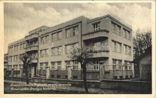 1938 Rimaszombat, Rimavská Sobota; Krajinská verejná nemocnica / Országos közkórház. Klein kiadása / hospital + "1938 Rimaszombat visszatért" So. Stpl.