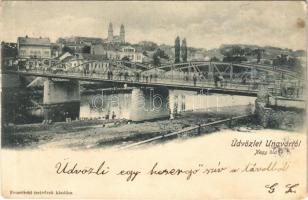 1903 Ungvár, Uzshorod, Uzhhorod, Uzhorod; Nagy híd. Feuerlicht Testvérek kiadása / bridge