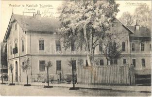 1911 Topuszka, Topusko; Officiers Pavillon / tiszti pavilon. Dragutin Schier Fotograf / officers pavilion
