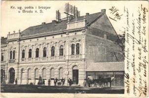 1906 Bród, Nagyrév, Slavonski Brod, Brod na Savi; Kr. ug. posta i brzojav / Posta és távirda, D. Cekic üzlete / post and telegraph office, shop (r)