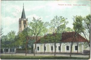 1912 Lajtakáta, Gata, Gattendorf; Templom és iskola / Kirche und Schule / church, school (EK)