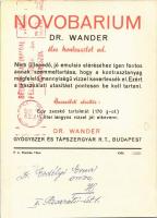 1949 Novobarium "Kitűnő kontrasztanyag, jó ízű, változatlan minőségben" Dr. Wander Gyógysz...