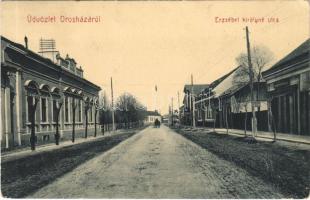 1911 Orosháza, Erzsébet királyné utca, Takarékpénztár, könyvnyomda. W. L. 1607. (EB)