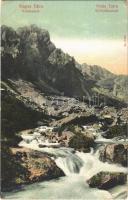 1916 Tátra, Magas-Tátra, Vysoké Tatry; Kistarpatak. Franz Pietschmann No. 3069. / Kl. Kohlbachtal / waterfall, valley (EB)