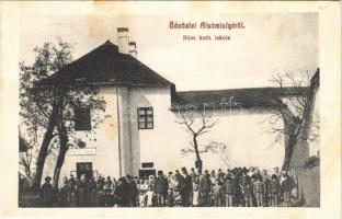 1911 Alsómislye, Nizná Mysla; Római katolikus iskola, gyerekek / Catholic school, children (fl)