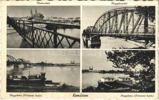 1942 Komárom, Komárno; Duna híd, Nagyduna (Trianoni határ) / Danube bridges, Trianon border