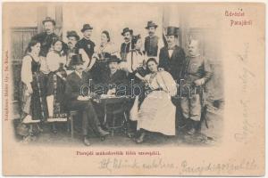 1901 Parajd, Praid; Parajdi műkedvelők főbb szereplői. Heiter Gy. / members of the amateurs company, actors and actresses (fl)