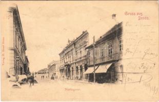 1902 Szászváros, Broos, Orastie; Marktgasse / utca, piac. H. Graef kiadása / street view, market (EK)