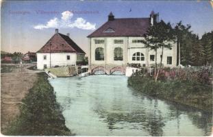 1914 Szászrégen, Reghin; Villanytelep. Bischitz kiadása / Elektrizitätswerk / electric power plant, power station (EK)