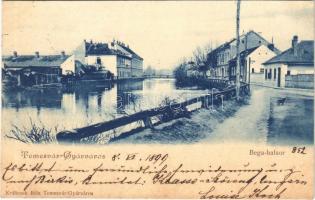 1899 Temesvár, Timisoara; Gyárváros, Béga balsor. Králicsek Béla kiadása / Bega riverbank