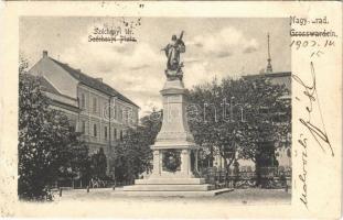 1903 Nagyvárad, Oradea; Széchenyi tér, Mária szobor. Rákos Vilmos kiadása / square, statue (szakadás / tear)