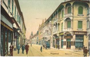 1915 Nagyvárad, Oradea; Rákóczi út, Ausländer S. üzlete / street view, shops (EB)